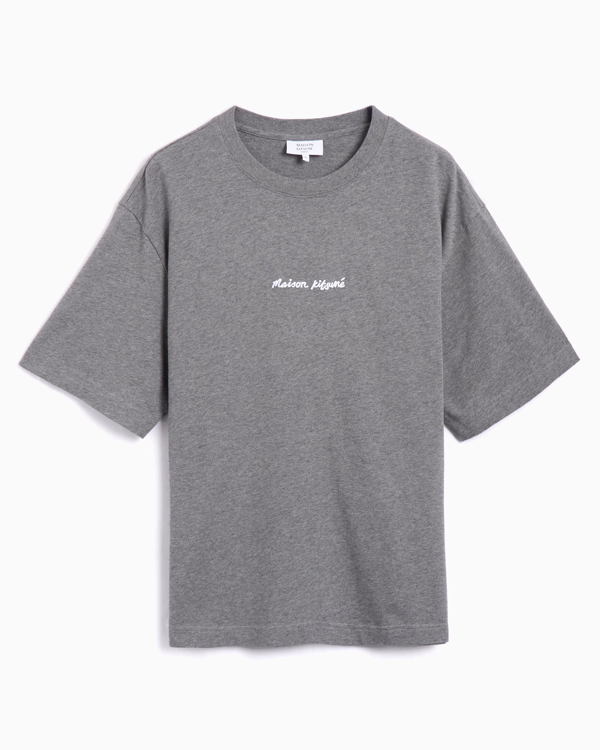 T-Shirts Maison Kitsuné Maison Kitsuné Embroidery Men's Oversize T-Shirt Men's T-Shirt - OM00122KJ0119-H131