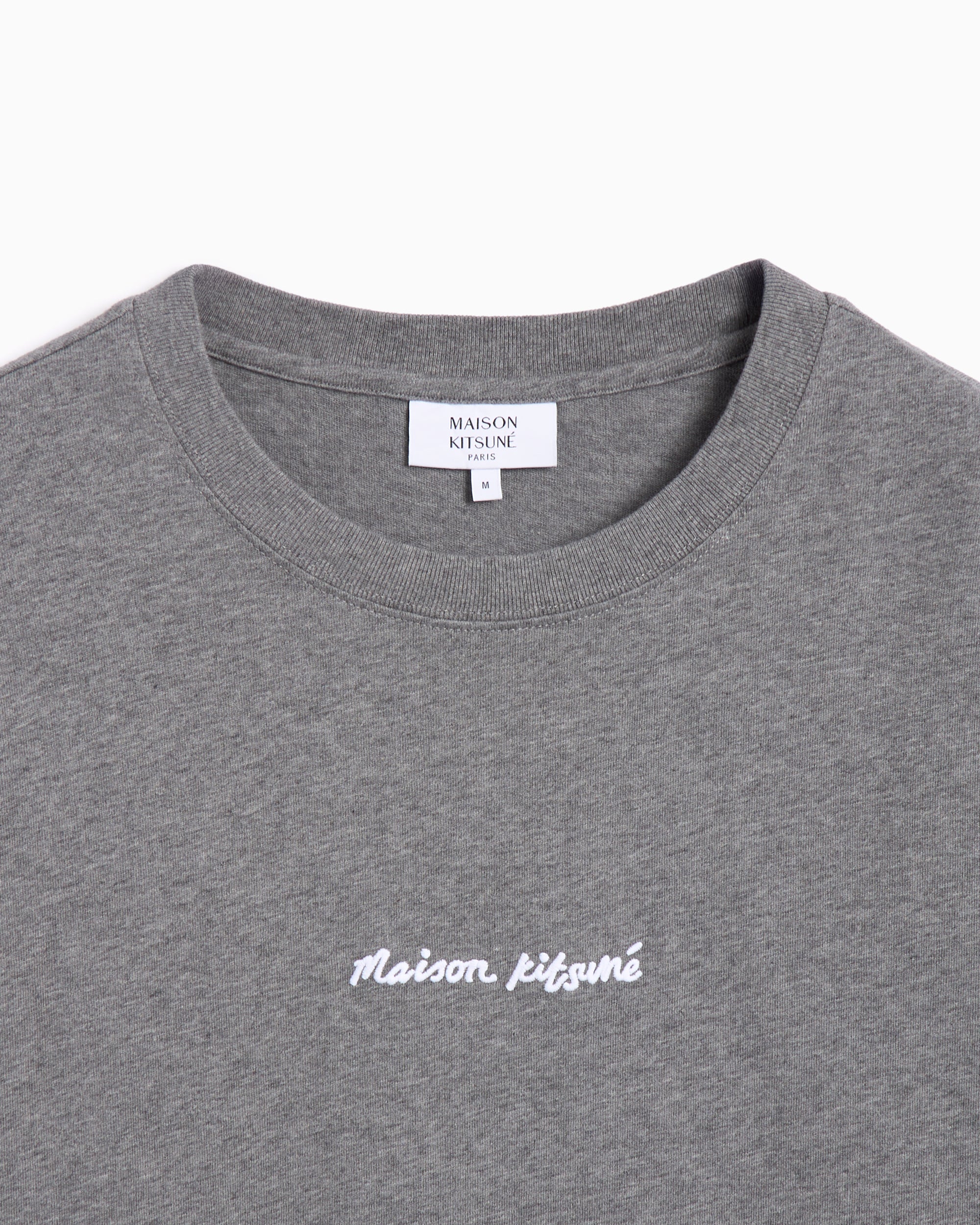 T-Shirts Maison Kitsuné Maison Kitsuné Embroidery Men's Oversize T-Shirt Men's T-Shirt - OM00122KJ0119-H131