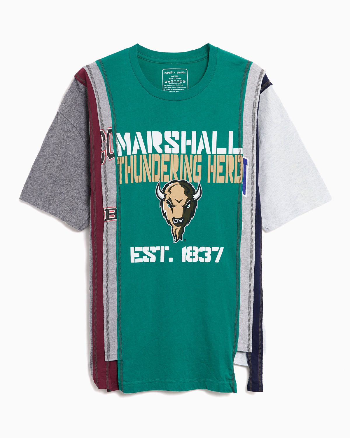 Needles 7 Cut College Graphic Reconstructed Oversize Unisex T-Shirt