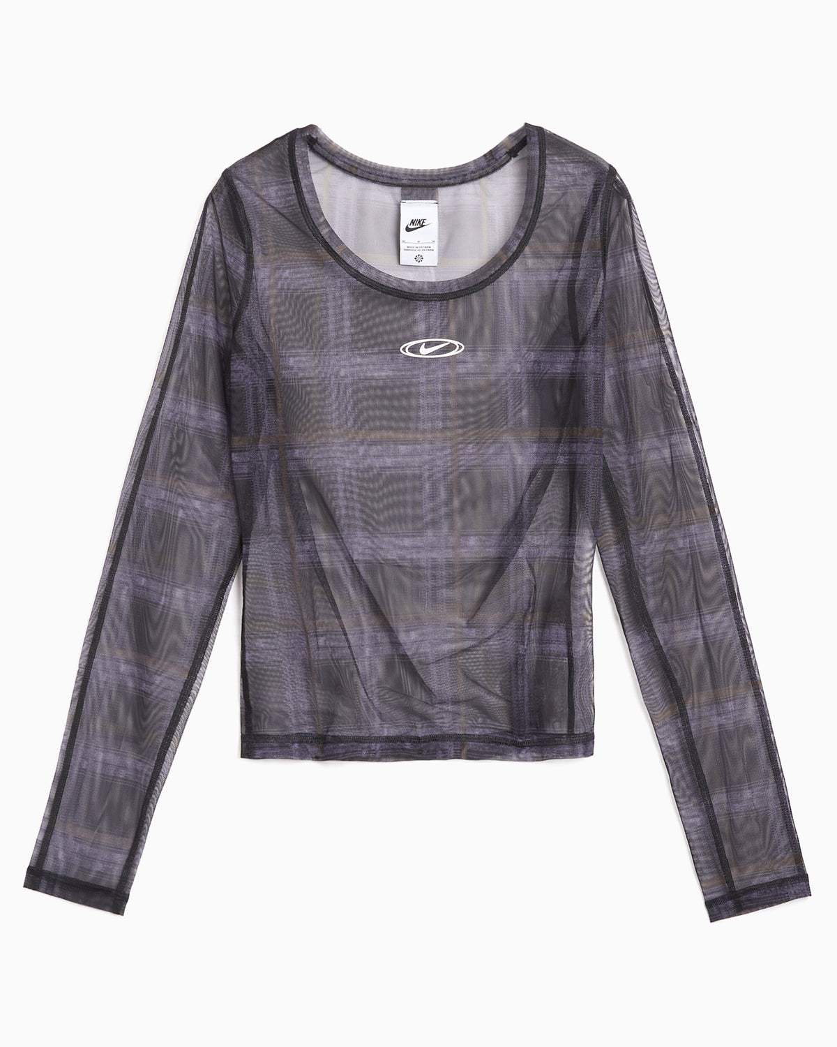 T-Shirts Nike Sportswear Mesh Plaid Long-Sleeved Slim Women's T-Shirt - IO4170-010