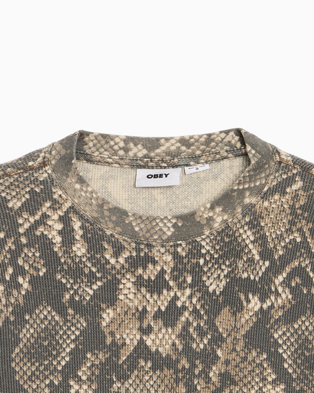 T-Shirts OBEY Clothing Post Thermal Animal Print Long-Sleeved Relaxed Men's T-Shirt - 131030146-DVRS