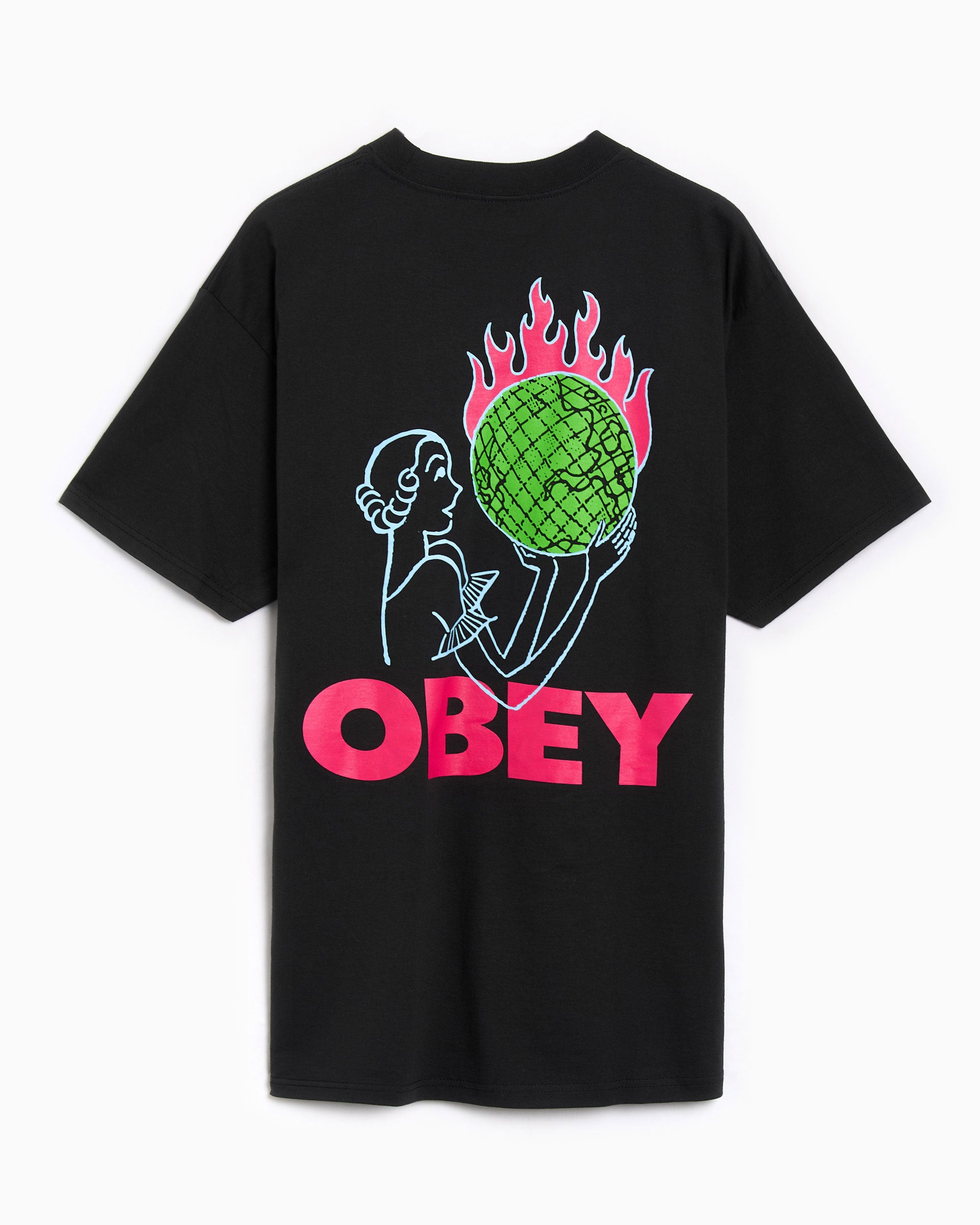 OBEY Clothing World in Flames Graphic Men's T-Shirt