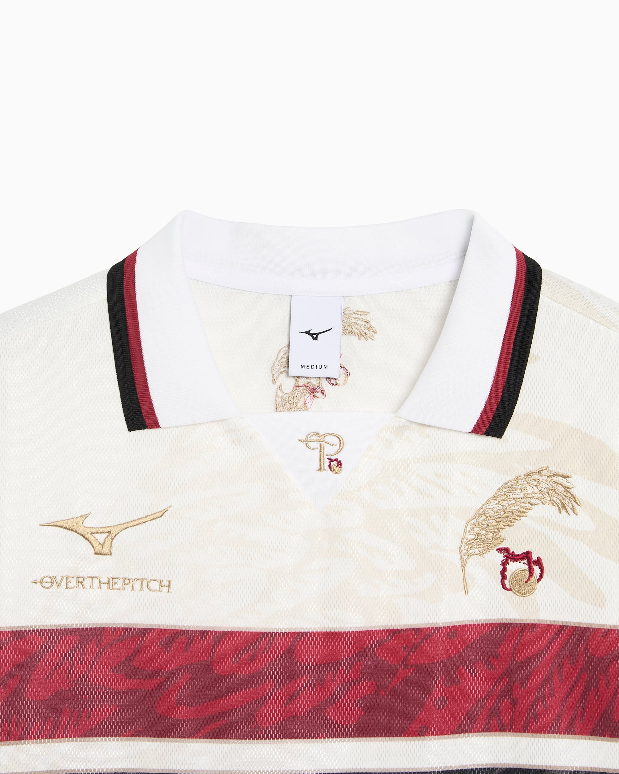 Mizuno シャツセット ホワイト ネイビー レッド OVER THE PITCH x Mizuno Football Logo Men's Jersey T-Shirt