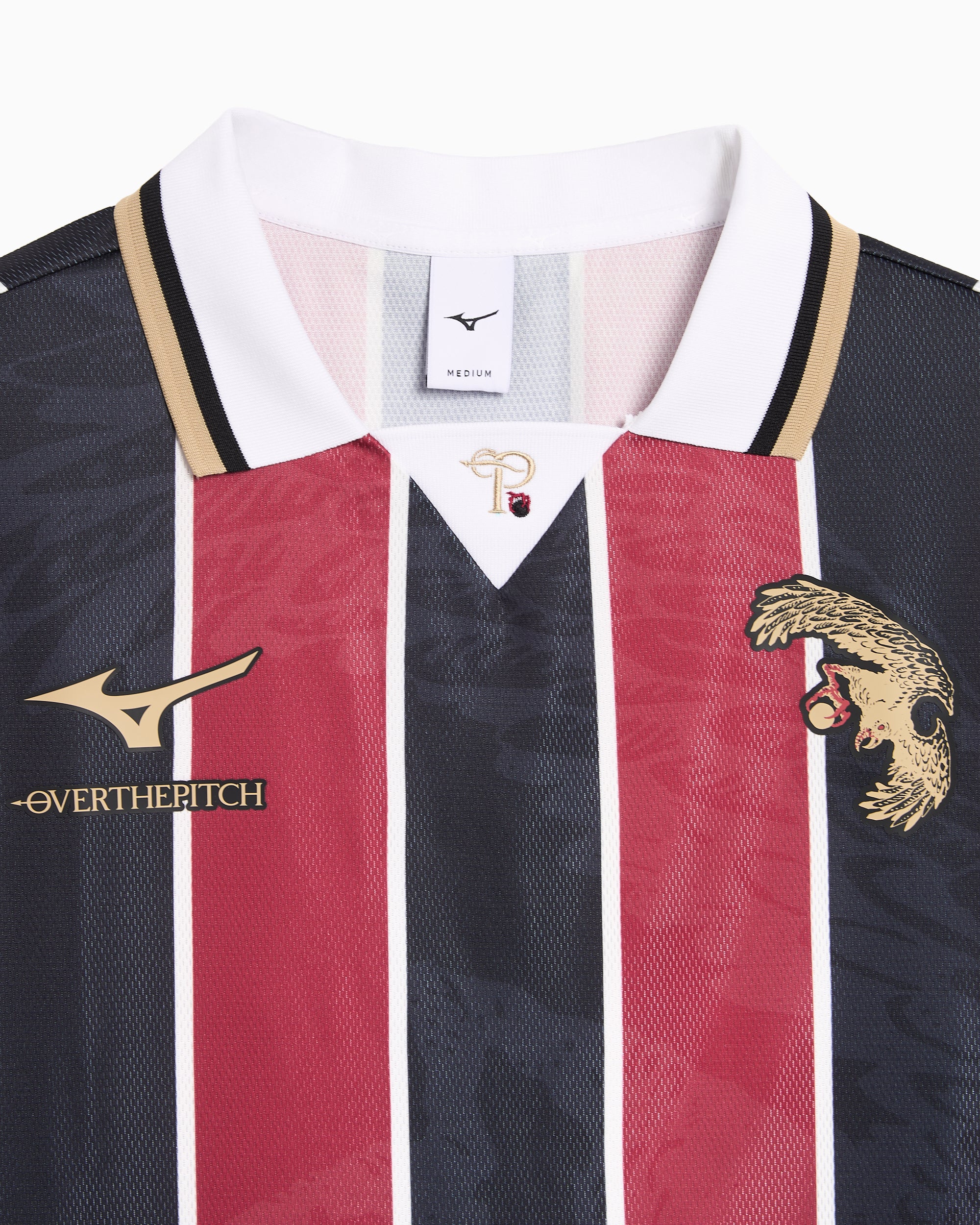 OVER THE PITCH x Mizuno Football Striped Men's Jersey T-Shirt