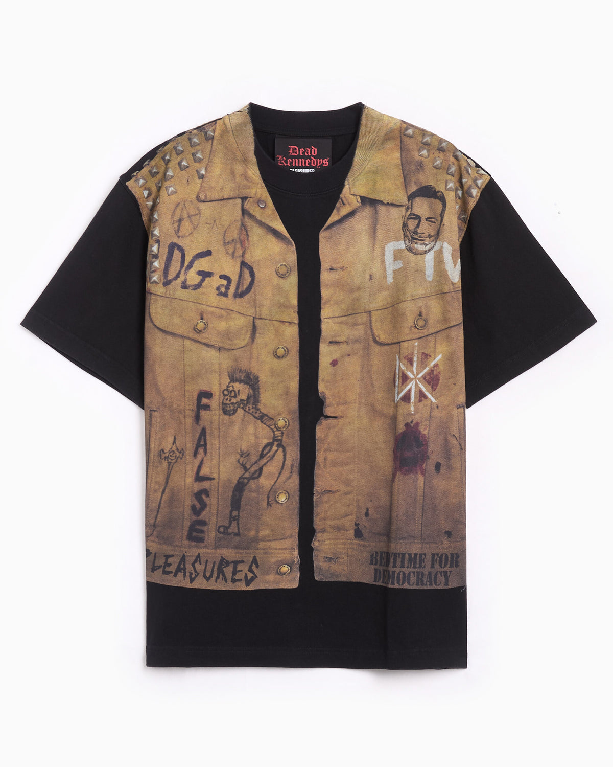 T-Shirts Pleasures x Dead Kennedys "Vest" Graphic Boxy Men's T-Shirt - P26FDK007-BLACK