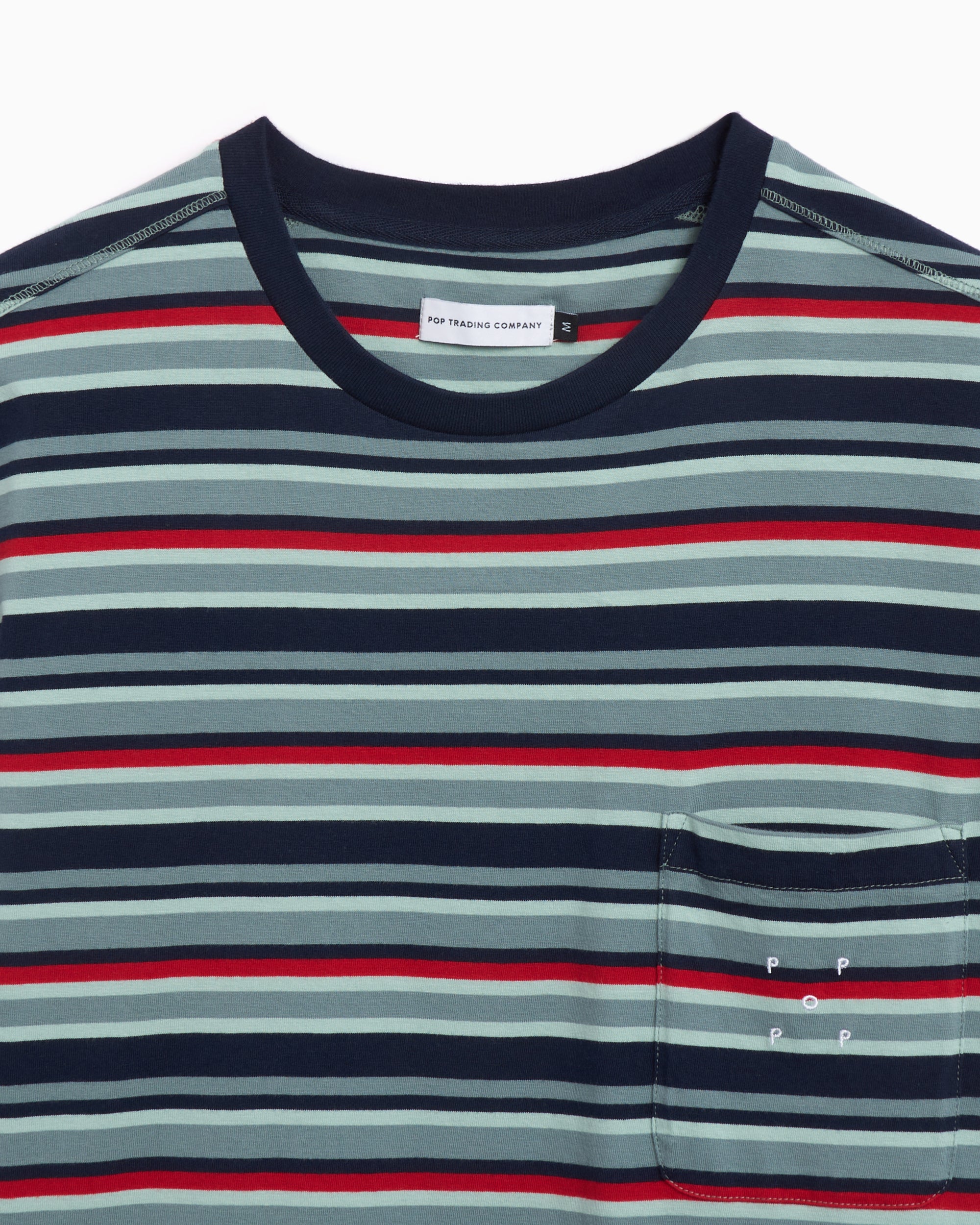T-Shirts Pop Trading Company Men's Striped Pocket T-Shirt Men's T-Shirt - POPSS25_02-007