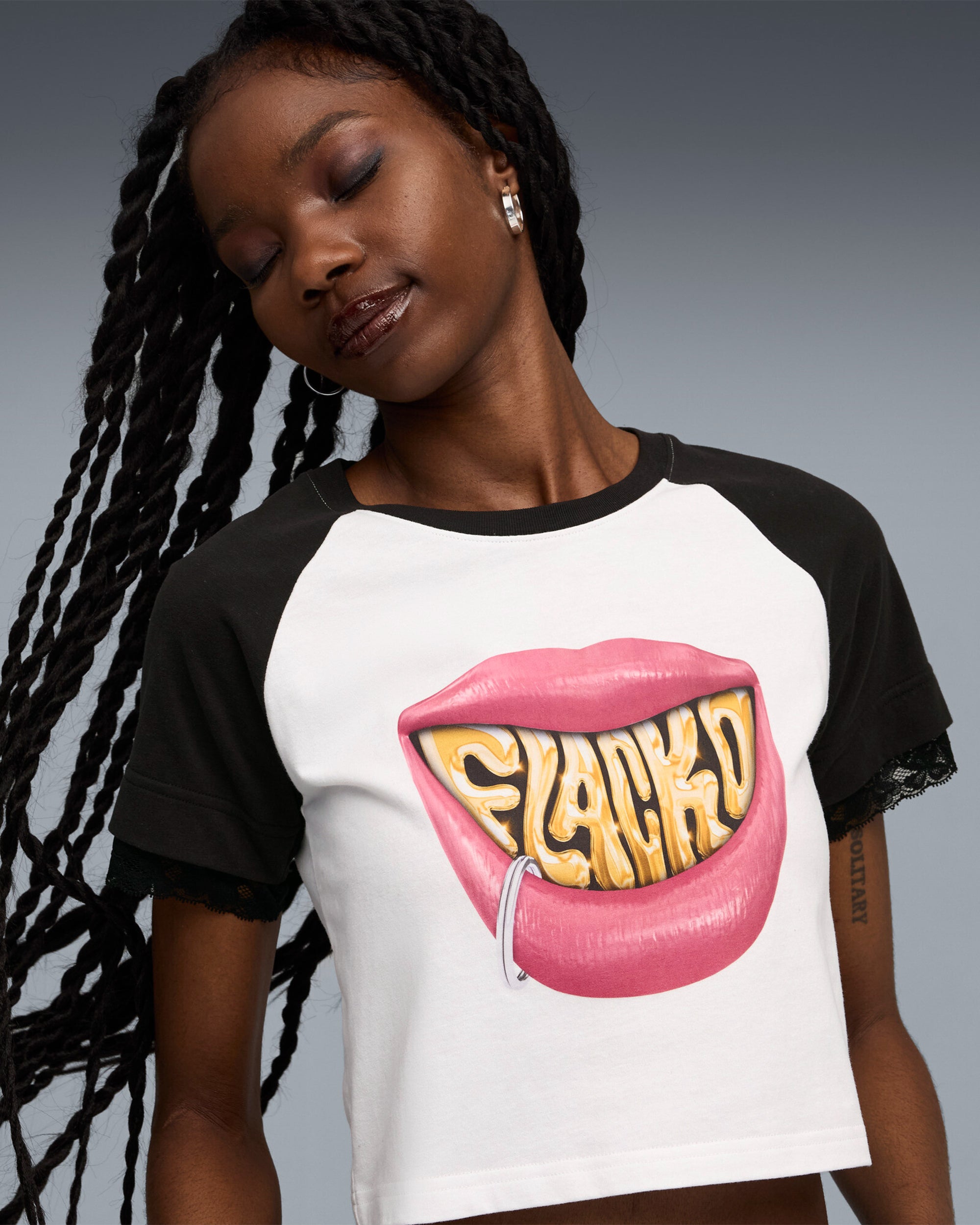 T-Shirts Puma x A$AP ROCKY "Flacko" Smile Crop Women's T-Shirt - 633419-02