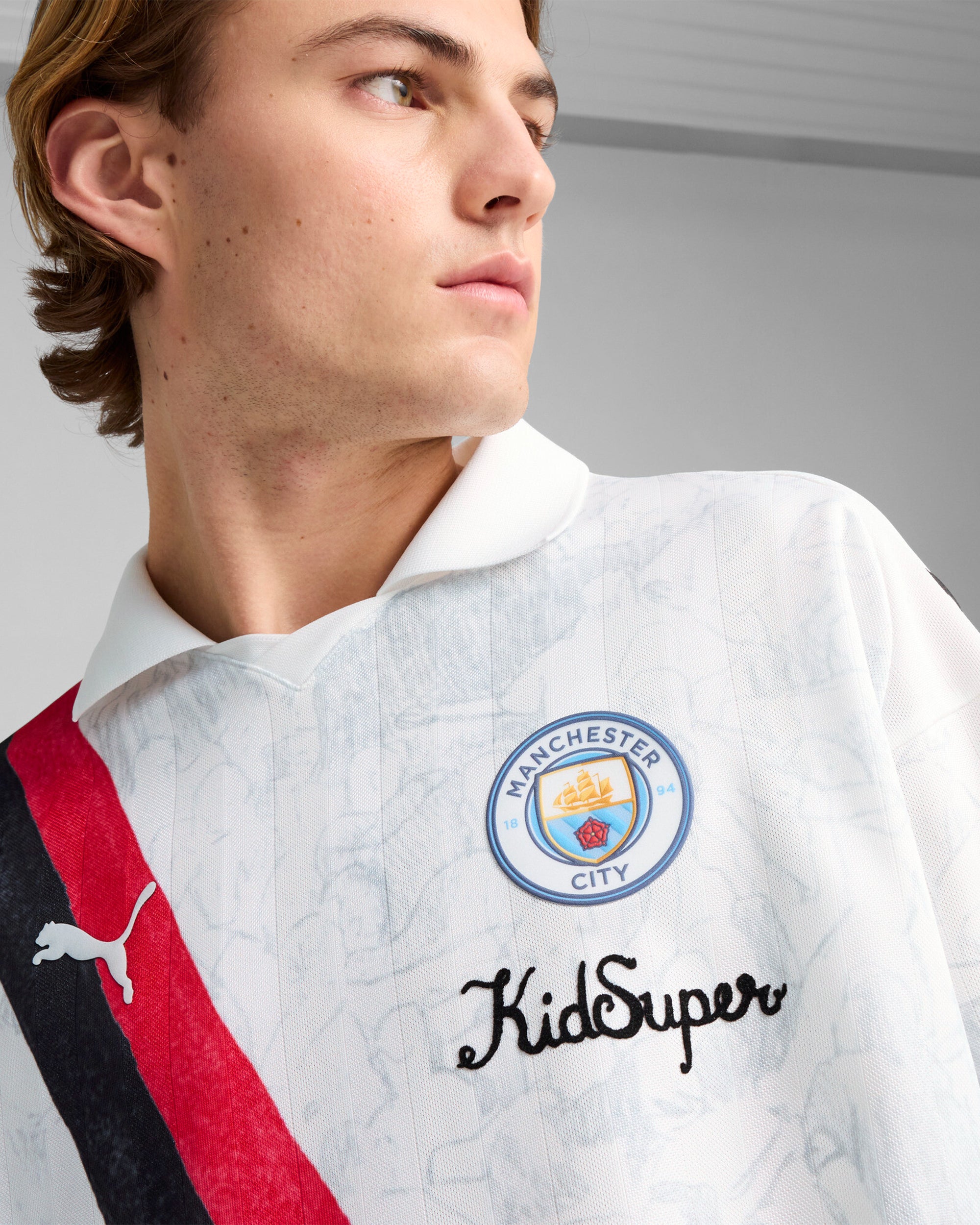 Puma x KidSuper Manchester City Retro Long-Sleeved Men's Jersey T-Shir