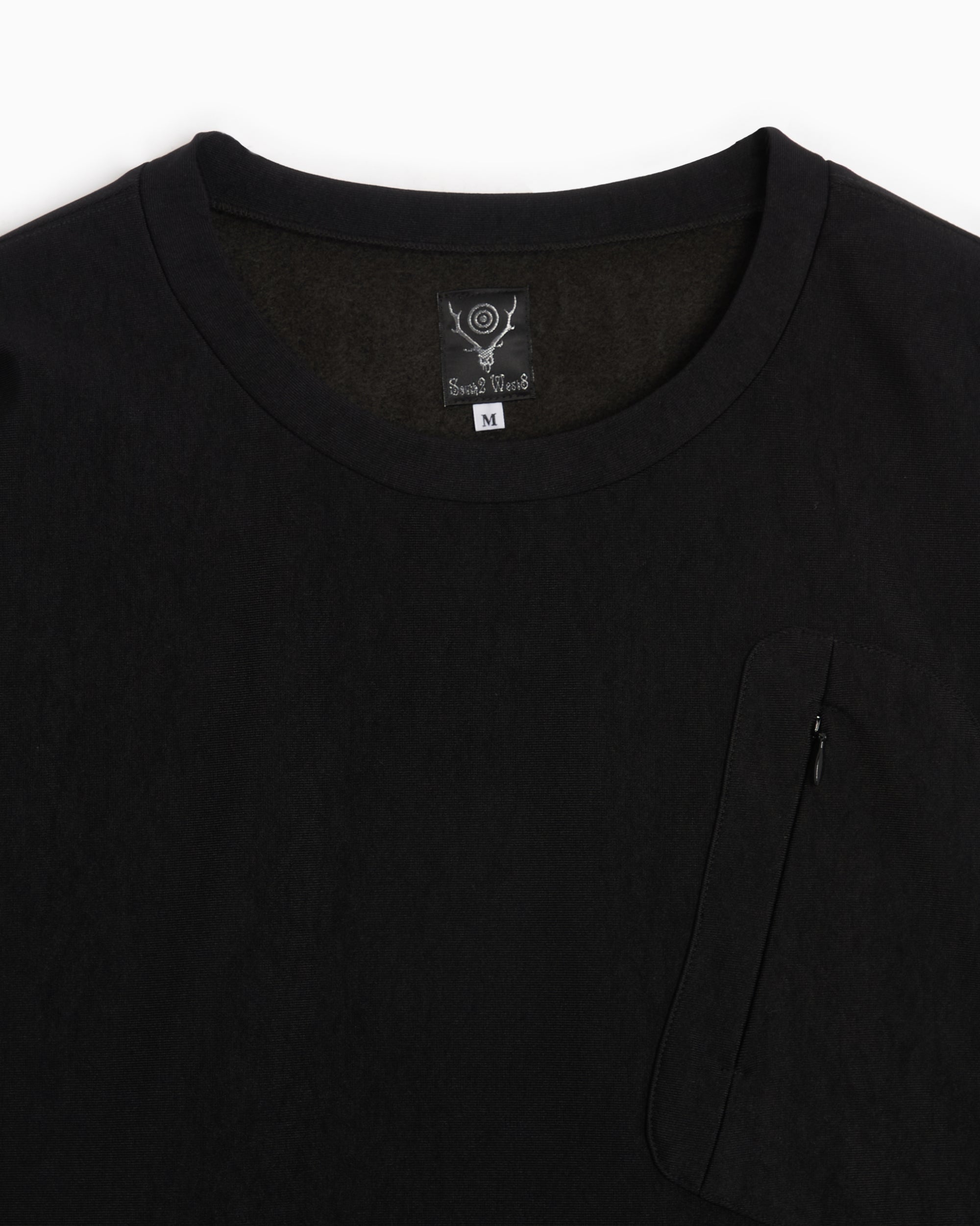 South2 West8 Men's Zipped Pocket Fleece Long Sleeve T-Shirt Men's T-Sh