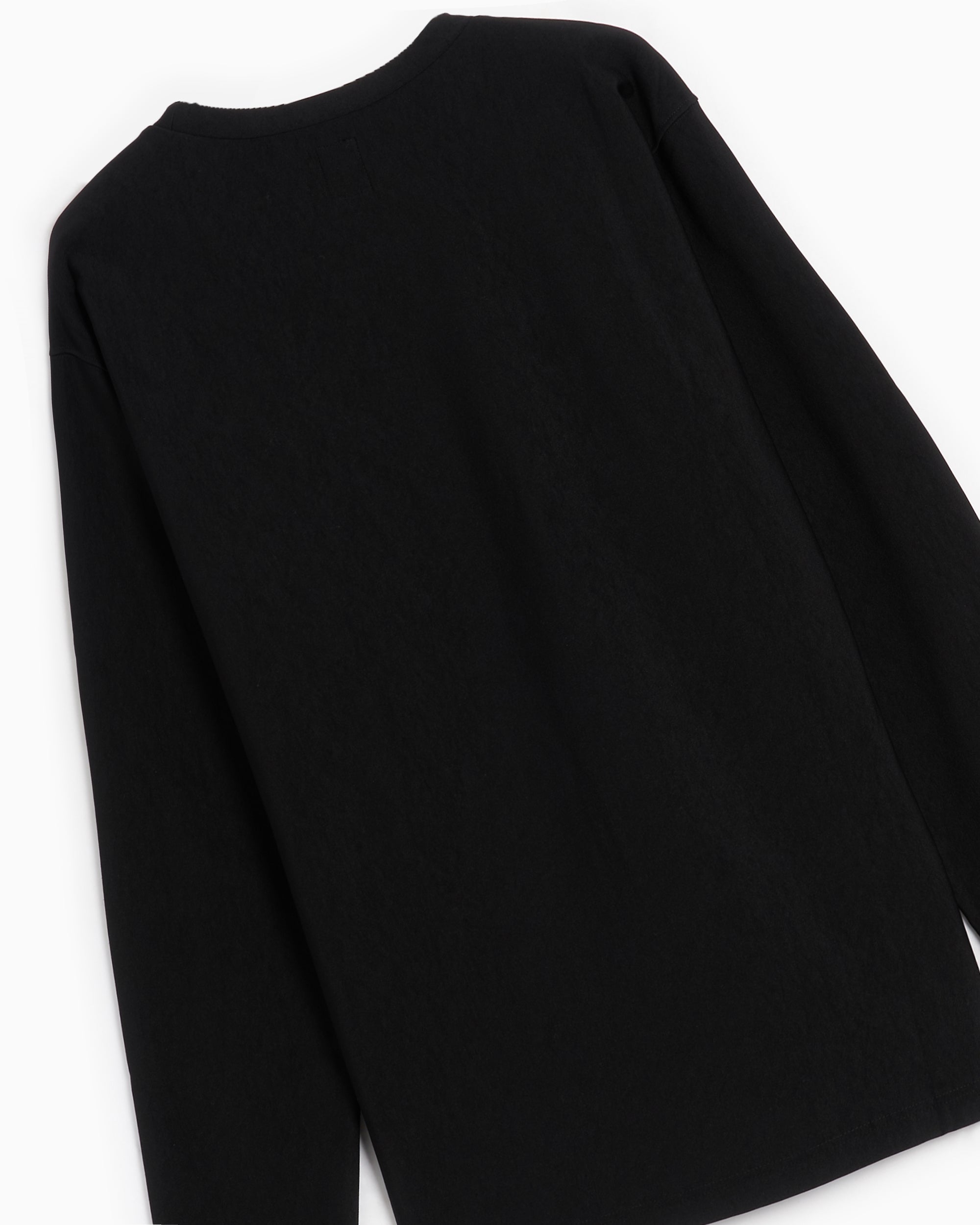 T-Shirts South2 West8 Men's Zipped Pocket Fleece Long Sleeve T-Shirt Men's T-Shirt - NS832-C-Black