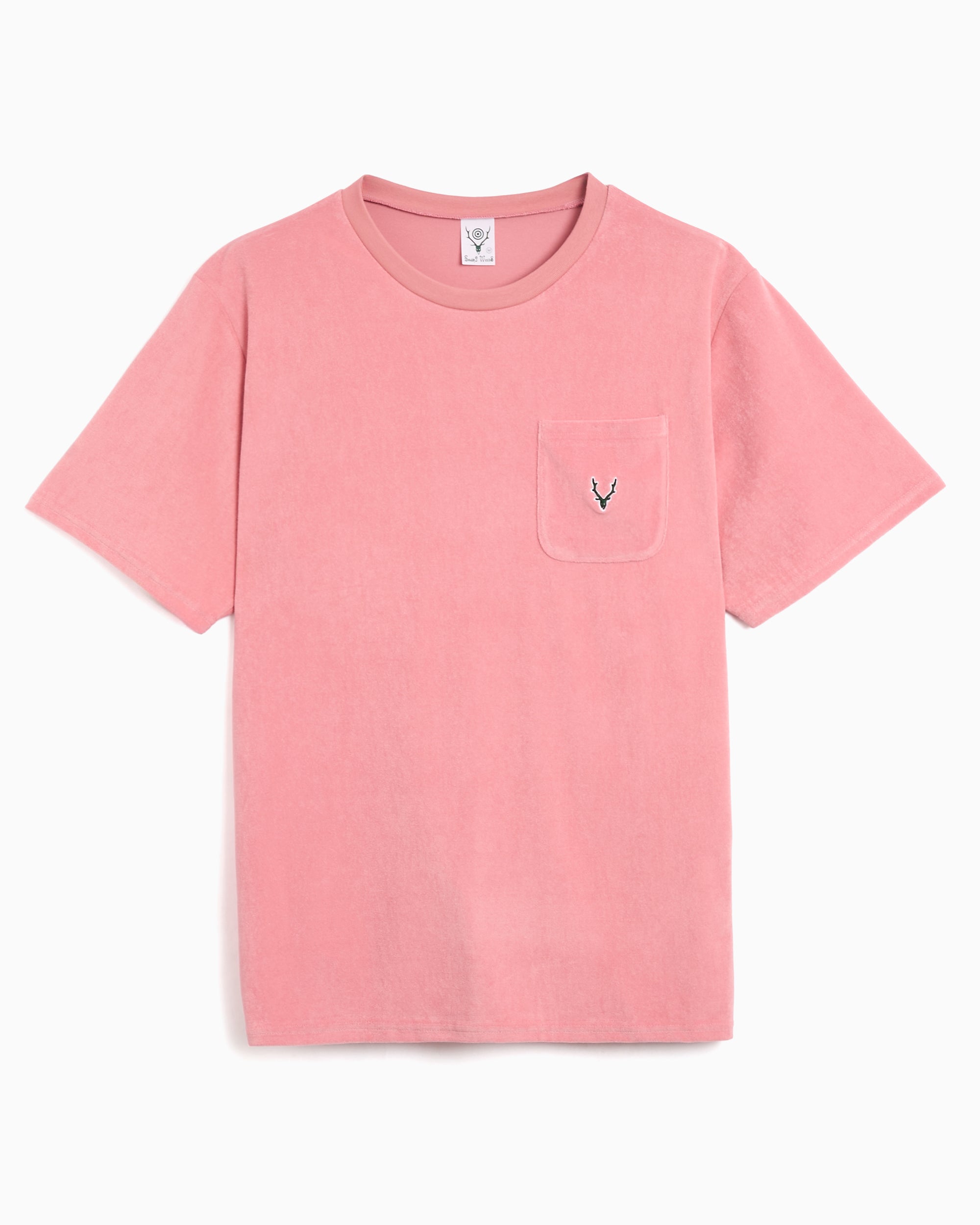 T-Shirts South2 West8 Round Pocket Logo Relaxed Men's T-Shirt - SX743-A-Pink