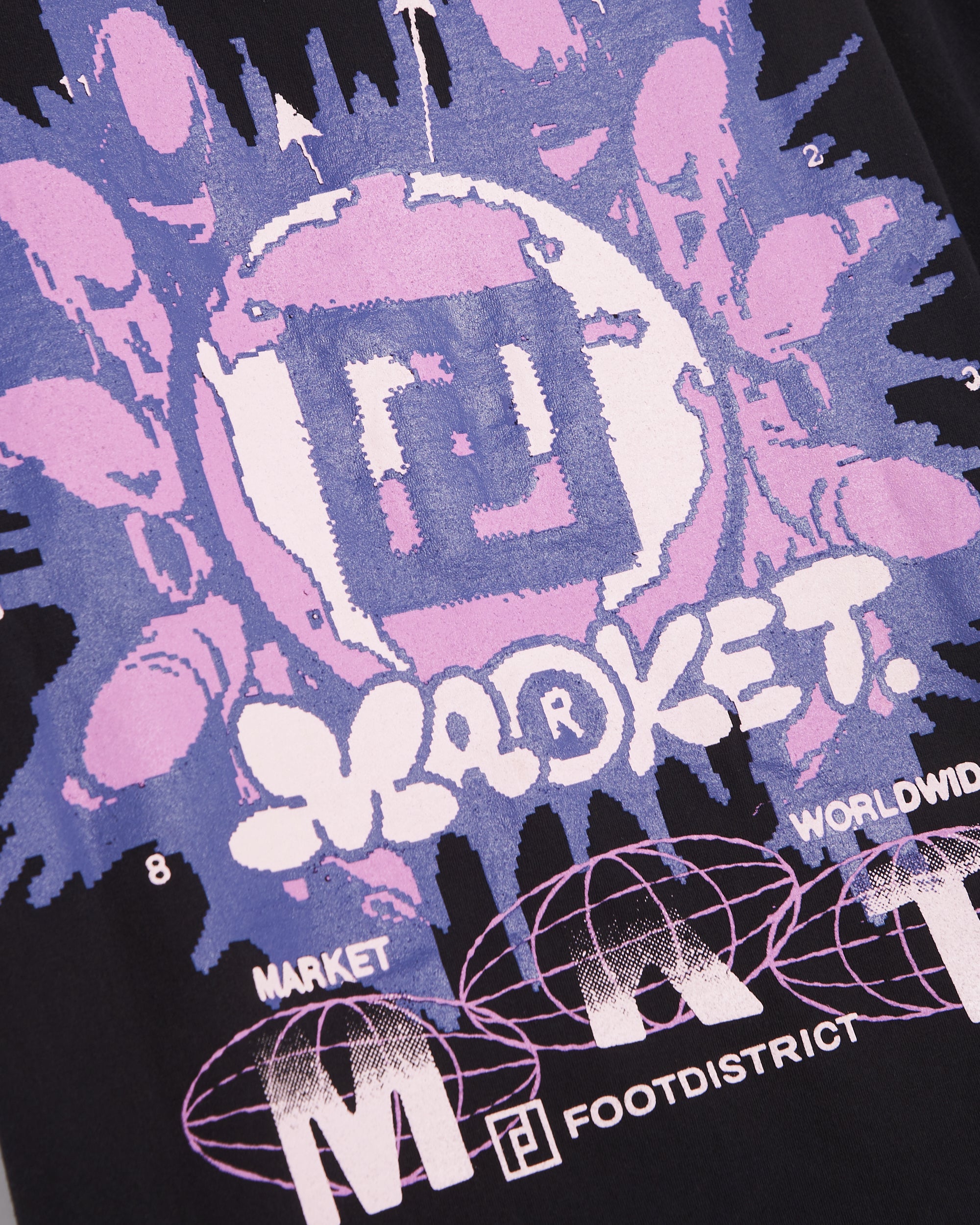 T-Shirts X MARKET FOOTDISTRICT x MARKET Worldwide Unisex T-Shirt Unisex T-Shirt - 360001485-WASHED-BLACK