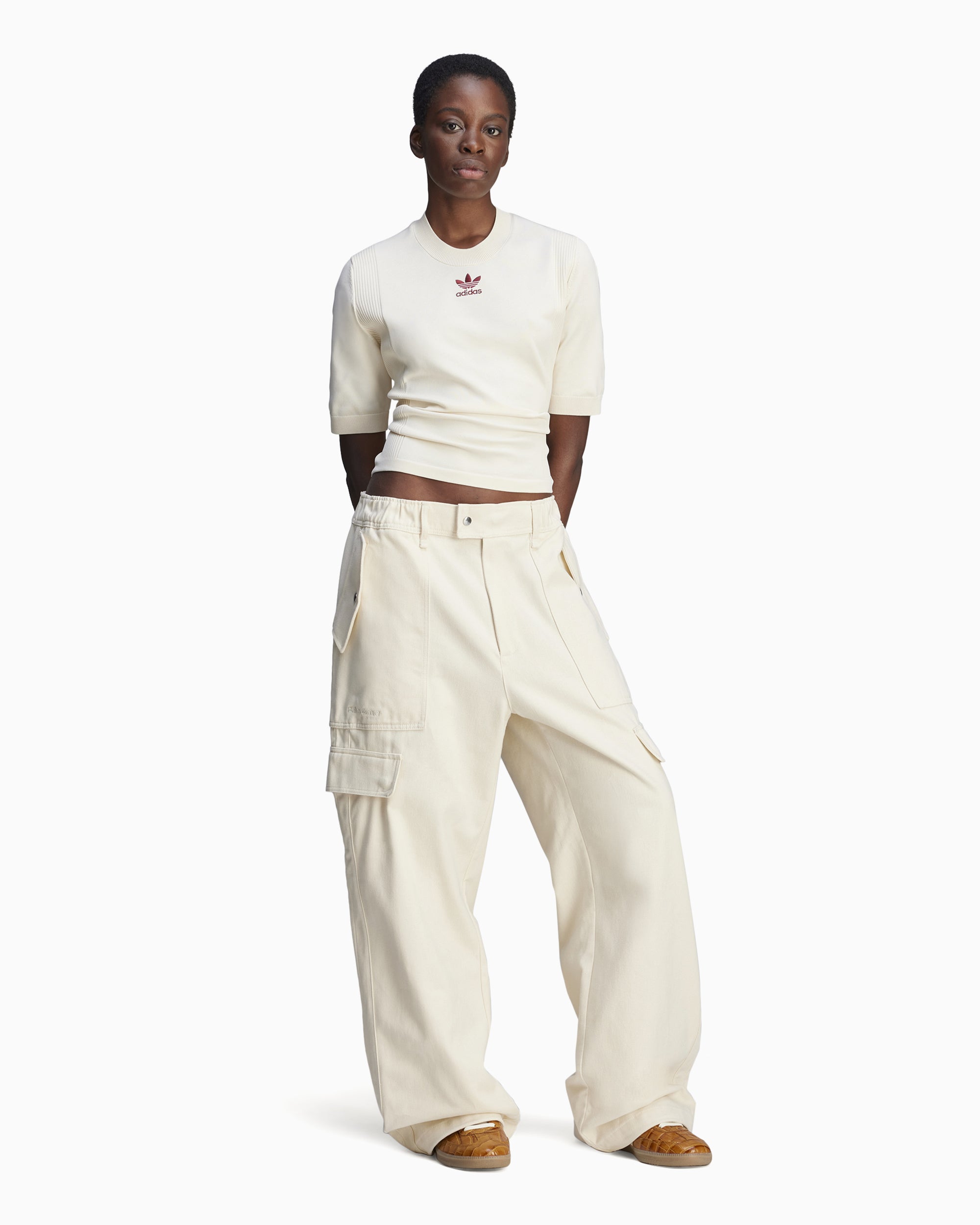 T-Shirts X Wales Bonner adidas Originals x Wales Bonner Women's Knit T-Shirt Women's T-Shirt - JL9587