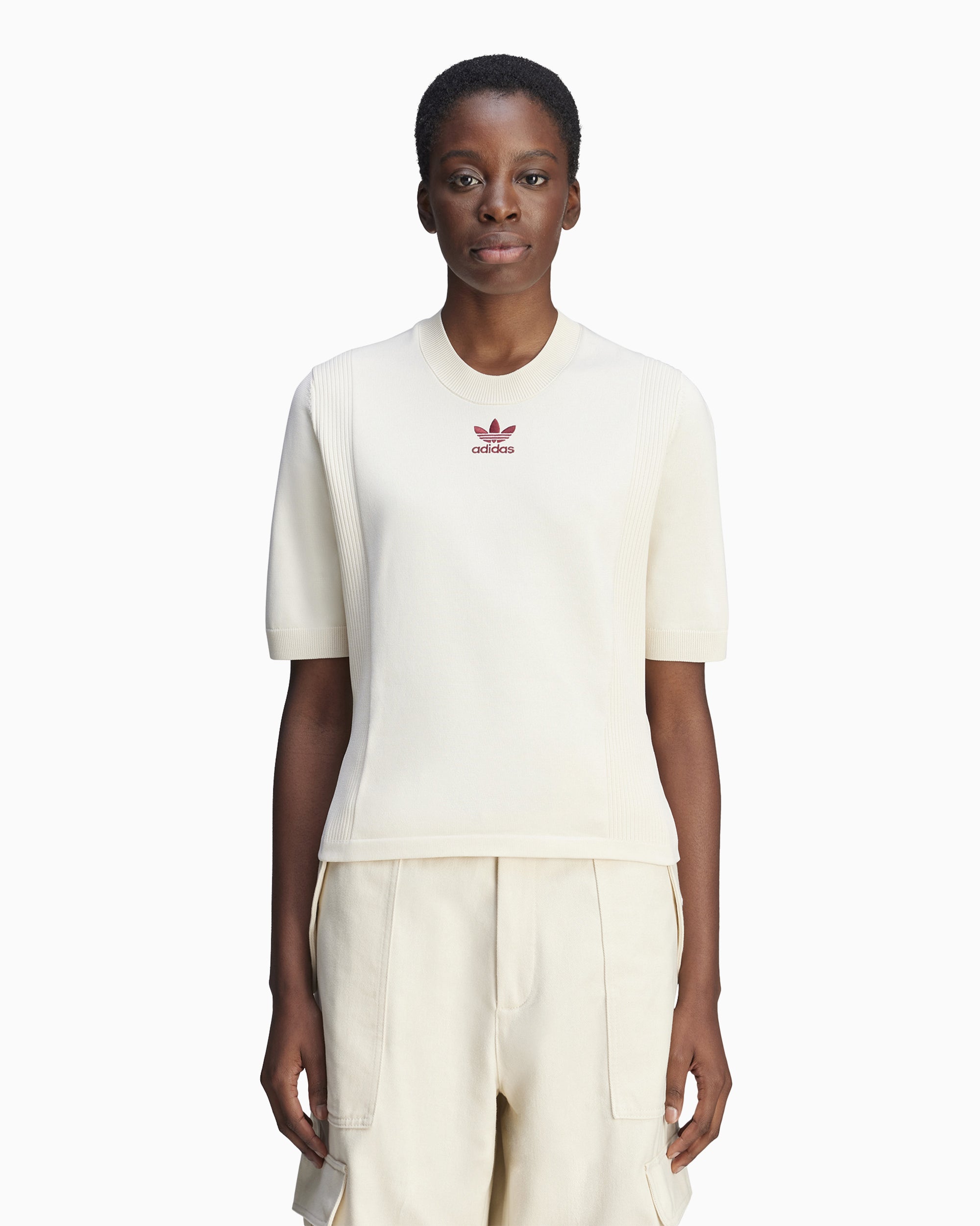 T-Shirts X Wales Bonner adidas Originals x Wales Bonner Women's Knit T-Shirt Women's T-Shirt - JL9587