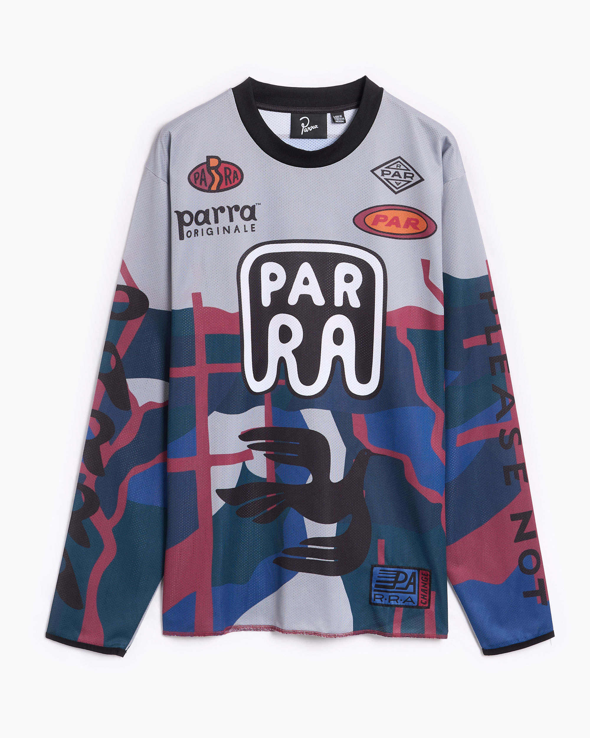 T-Shirt Relaxed de manga comprida by Parra Dirt para homem Ref. 54135-GREY Cor Azul Cinza Tamanho S
