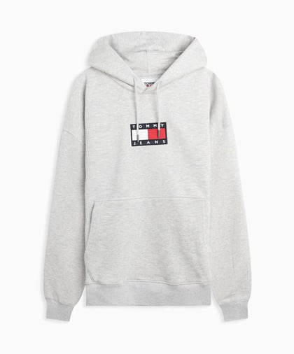 tommy jeans small logo white hoodie