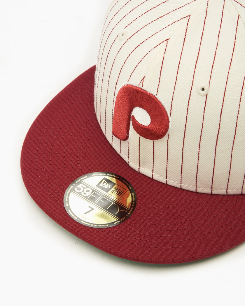 New Era Philadelphia Phillies Upside Down Logo 59FIFTY Fitted Hat Red