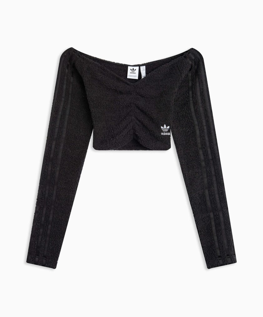Off Shoulder Crop Women's Long-Sleeve T-Shirt Black H18834| Buy Online at