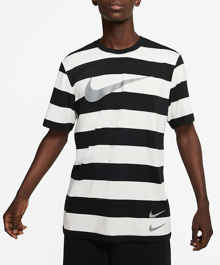 Sportswear Swoosh Striped Short-Sleeve T-Shirt Multi CQ5196-100| Buy Online at FOOTDISTRICT